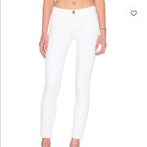 Current/Elliott The Stiletto Skinny Jeans Released Hem White Sugar Ankle 26